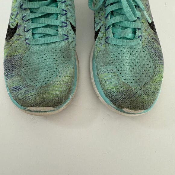 NIKE Aqua & Multicolor Flyknit 4.0 Running Shoes - Picture 7 of 9